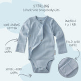 STERLING 3-Pack Side Snap Bodysuit