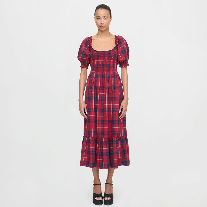 The Louisa Nap Dress - Cherry Tartan