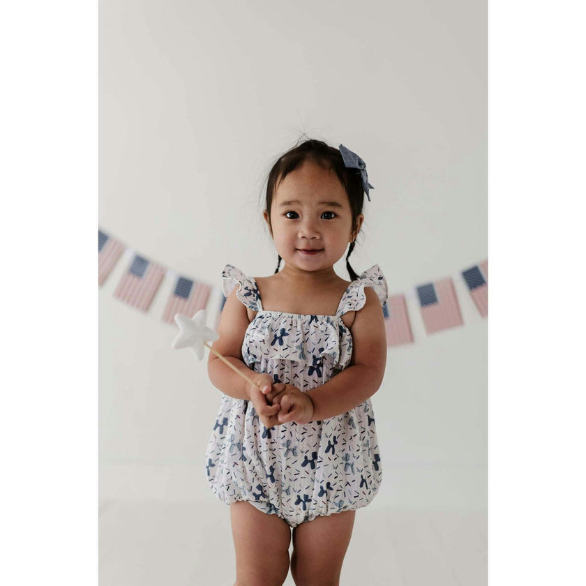 Gauze Bubble Romper Harbor Blue