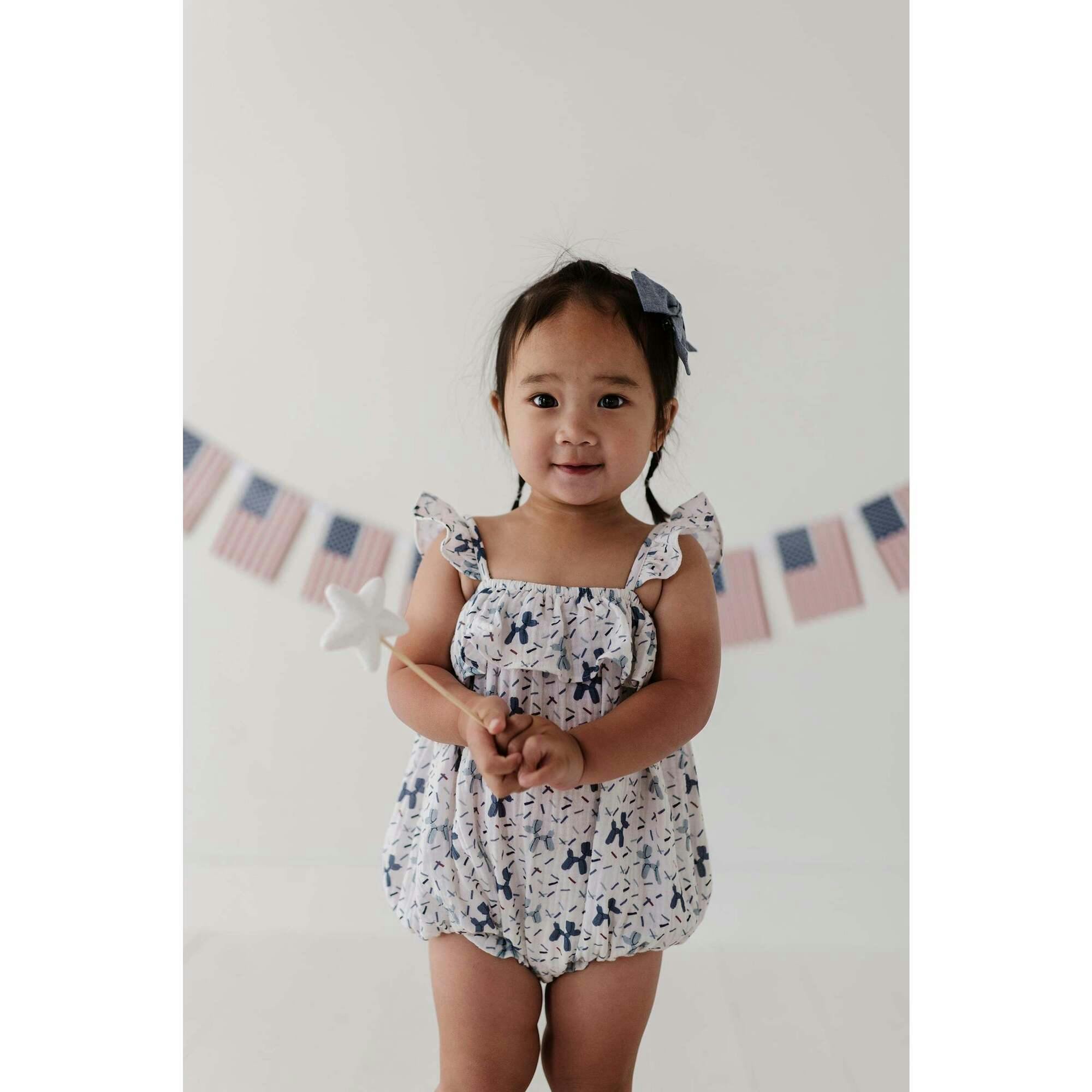 Gauze Bubble Romper Harbor Blue