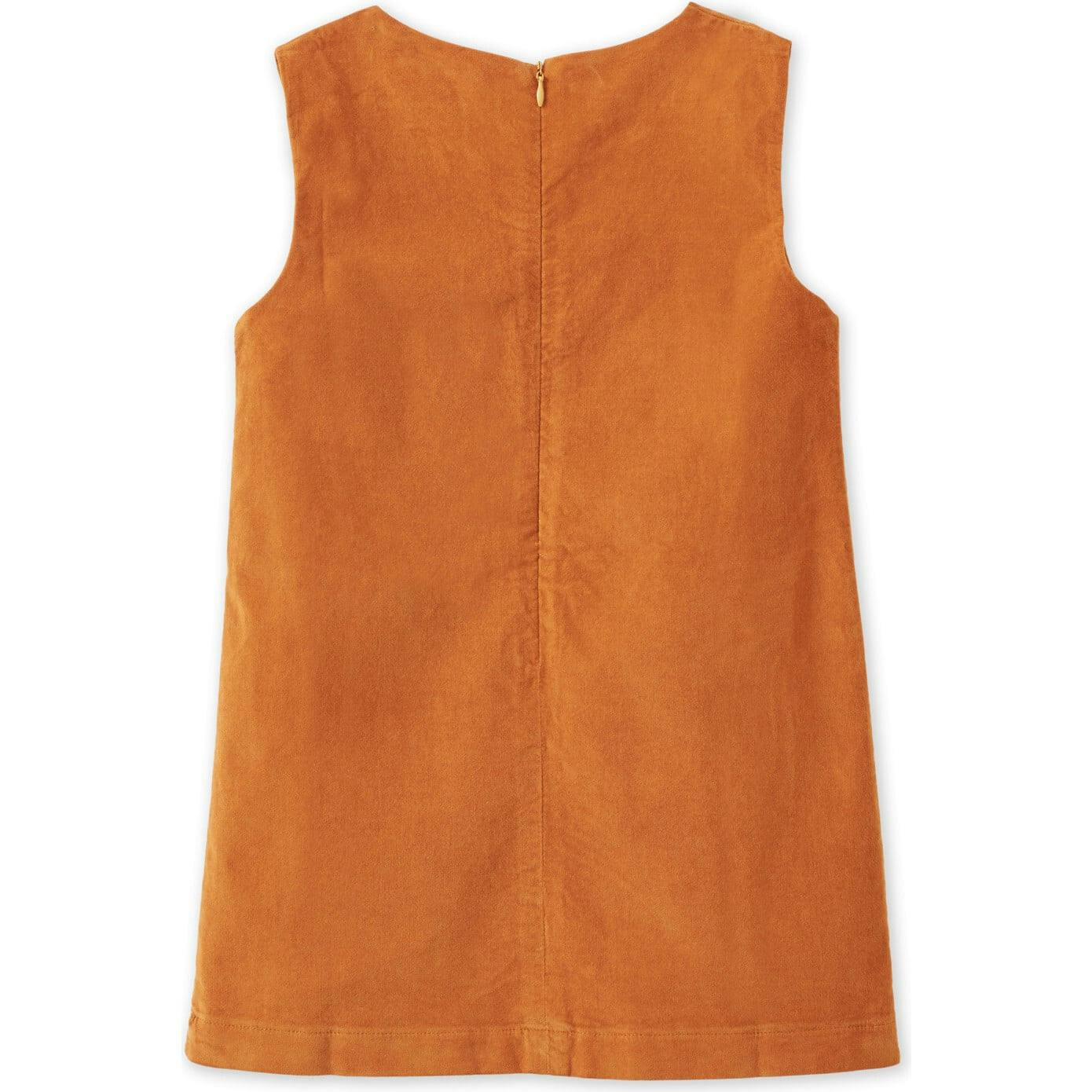 Organic Cotton Velvet Dress, Raw Sienna