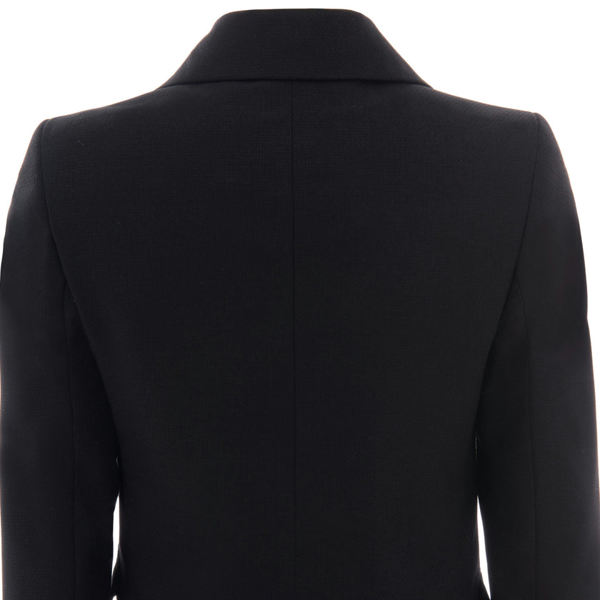 Black Twill Peak Lapel Blazer