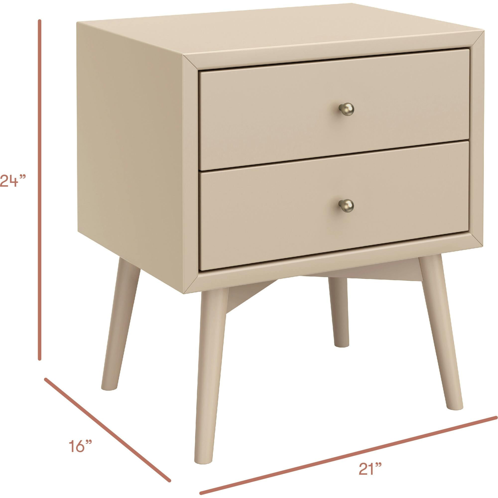 Palma Assembled Nightstand in Taupe