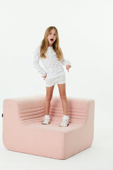 Savi White With Pink Thermal Henley