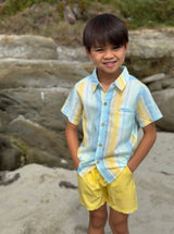 LEMON / BLUE STRIPE  NEWPORT WOVEN SHIRT