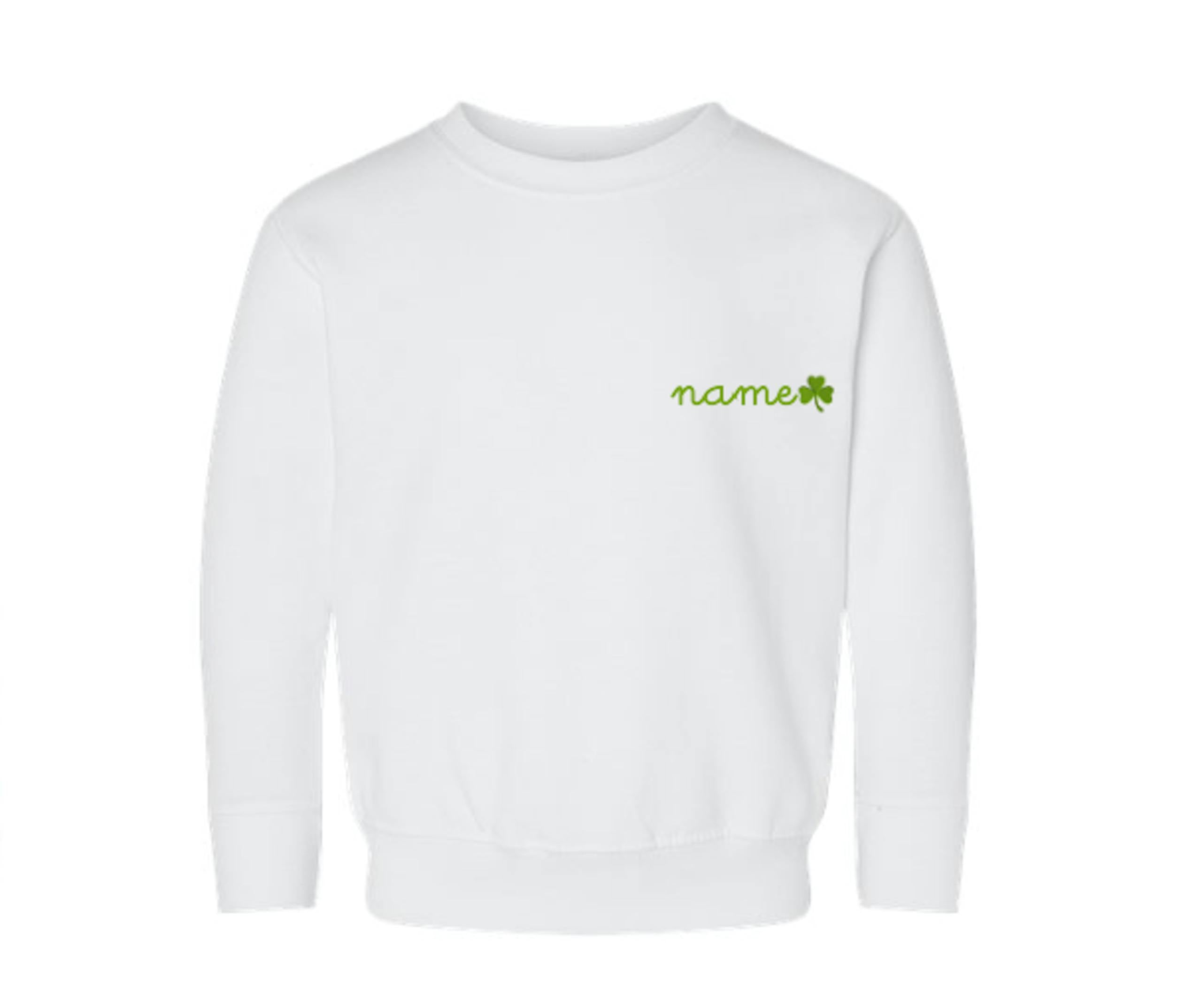 Baby + Kids Shamrock Embroidered Crewneck Fleece Personalized