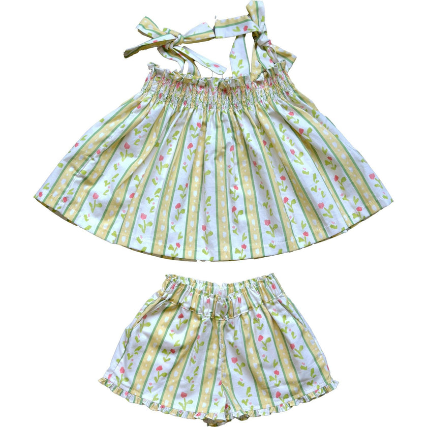 Teatime Set in Vivian Stripe in Daffodil
