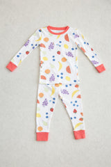 vitamin c coral long sleeve pajama set