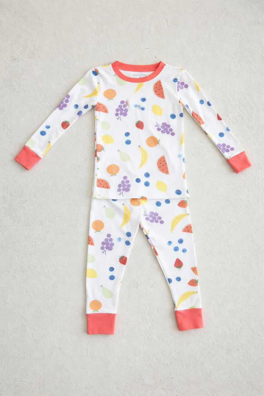vitamin c coral long sleeve pajama set