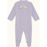 Velour Angel Wing Sleepsuit - Silver & Lilac