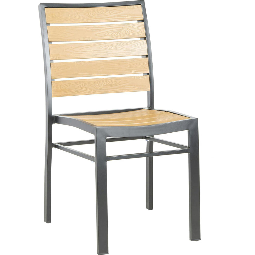 Koda Stackable Patio Chair With Wood Panels