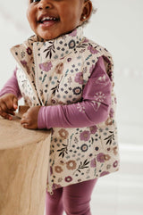 Puffer Vest Winter Floral
