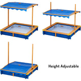 Teamson Kids Outdoor 46" x 46" Sand Box with Adjustable Canopy