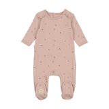 Plush Print Girls' Footie Ivory & Pink