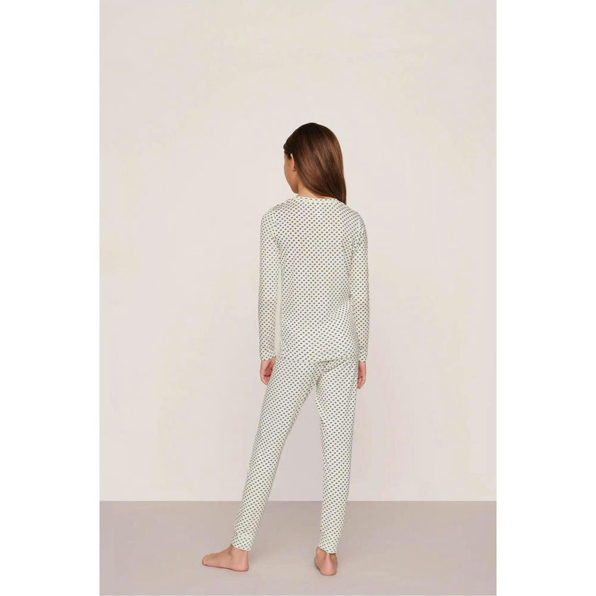 Kids Printed TENCEL™ Modal Unisex Long PJ Set, White