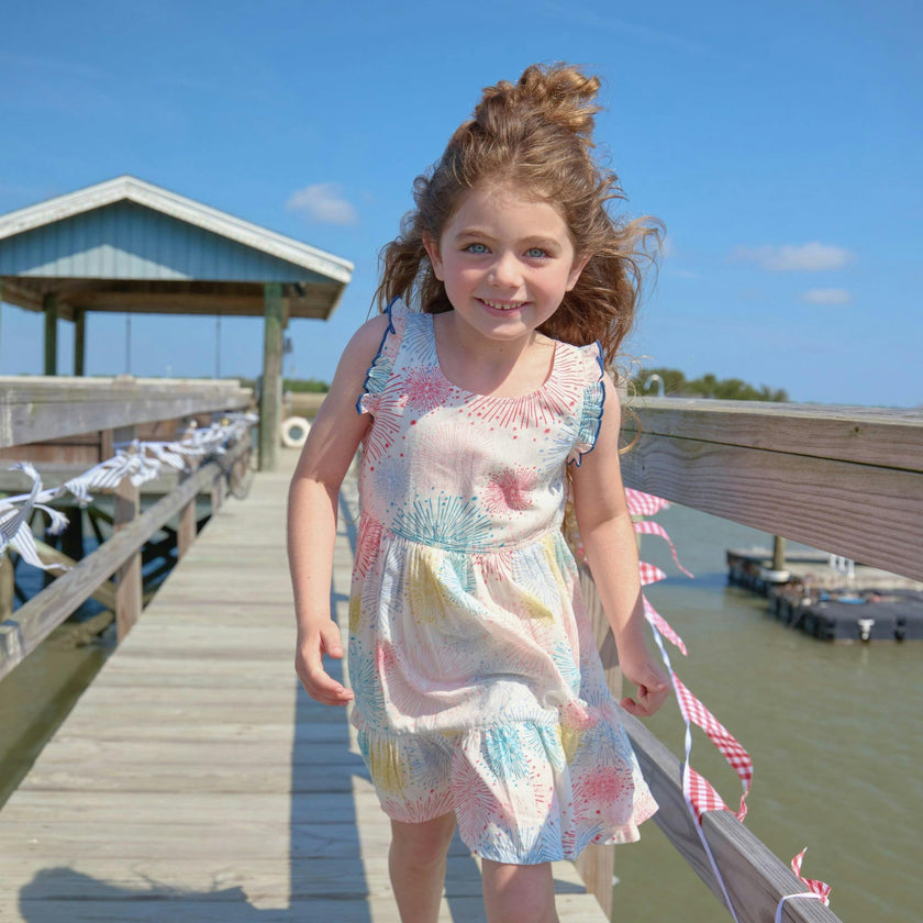 Girls Kelsey Dress - Fireworks