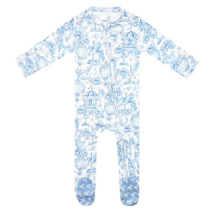 Bamboo Zip-Up Footie Pajama - Vintage Carnival
