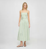 The Ame Skirt - Green Jacquard Stripe