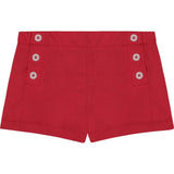 Sailor Button Shorts Poplin, Red