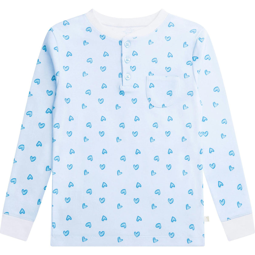 Love Heart Pyjama - Adult Blue