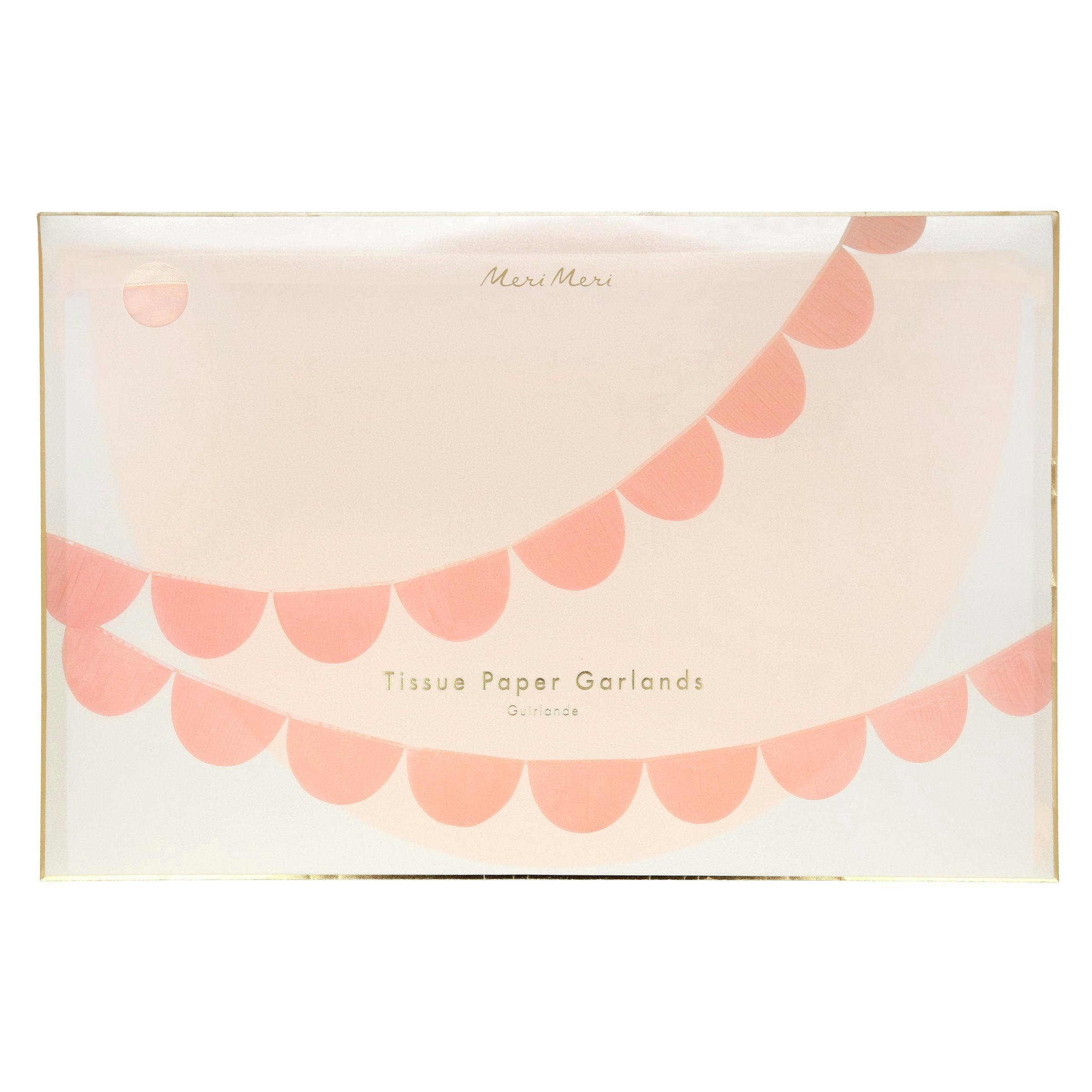 Peach Tissue Paper Scallop Garland Set