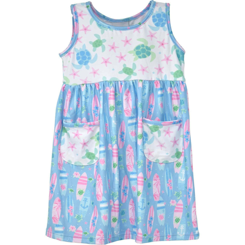 UPF 50+ Dahlia Sleeveless Tee Dress w/ Pockets