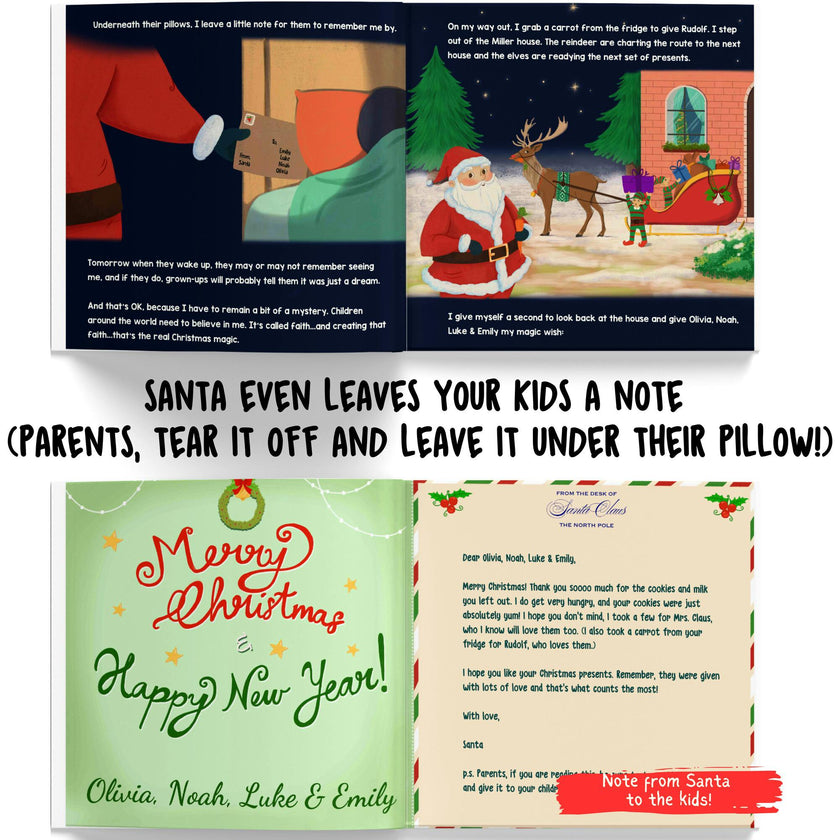 Santa's Visit to your House (Personalized Christmas Book for upto 4 kids)