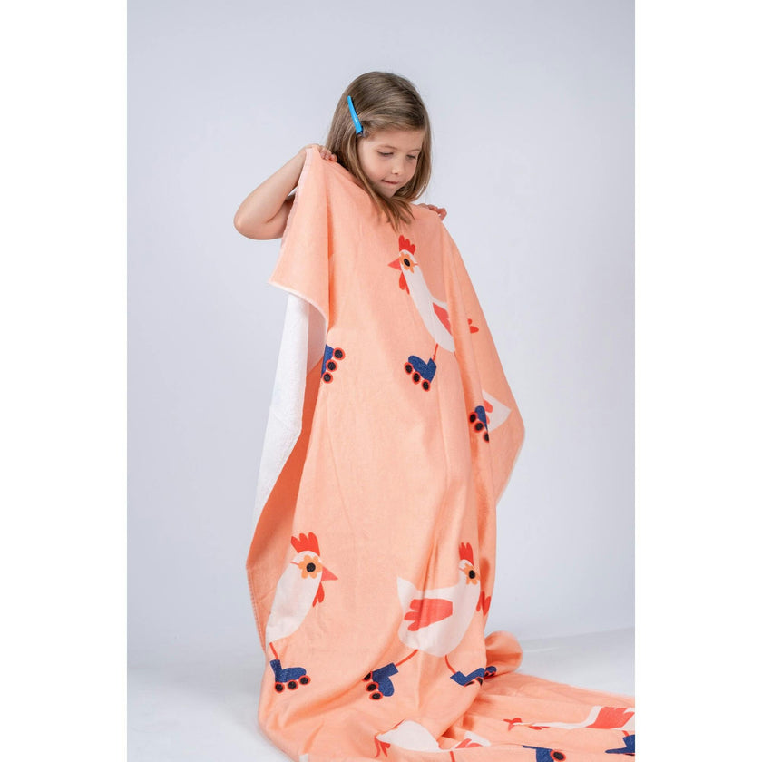 Cool chicken Large Beach Towel