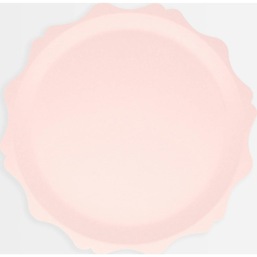 Pink Decorative Edge Compostable Dinner Plates