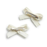 Halo Luxe Dahlia Deconstructed Grosgrain Ribbon Double Clip Set - Ivory