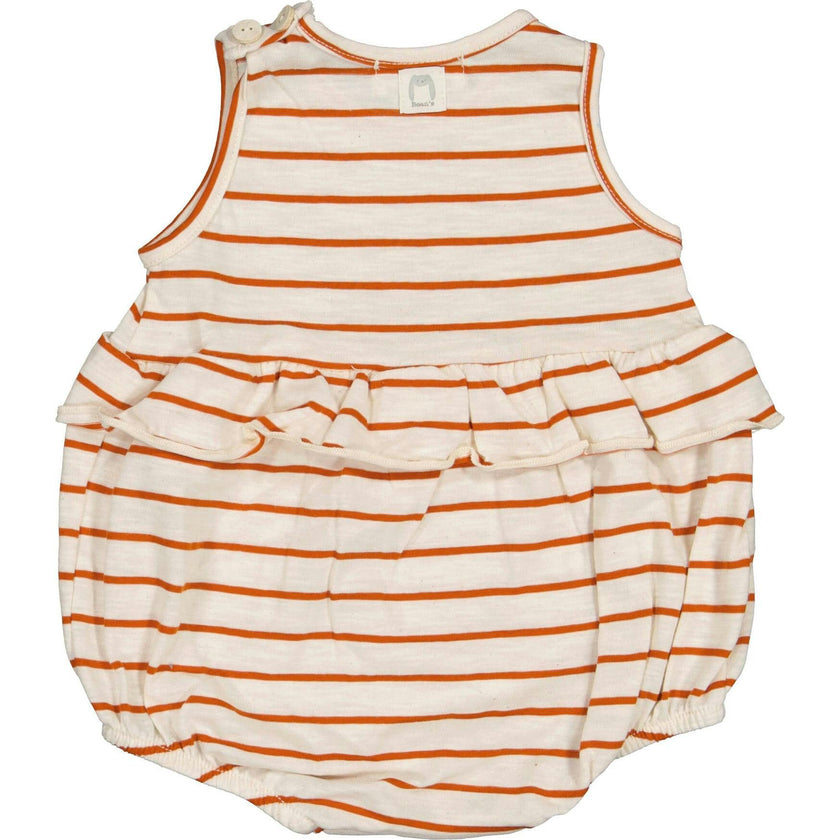 Striped Ruffled Waist Tank Top Bubble