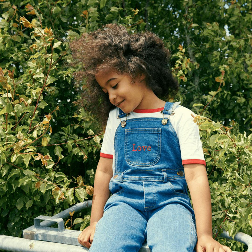 Stonewash LOVE Denim Overalls