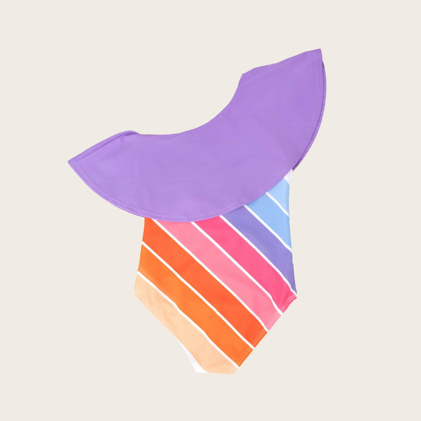 Garden State Rainbow One Shoulder Ruffle