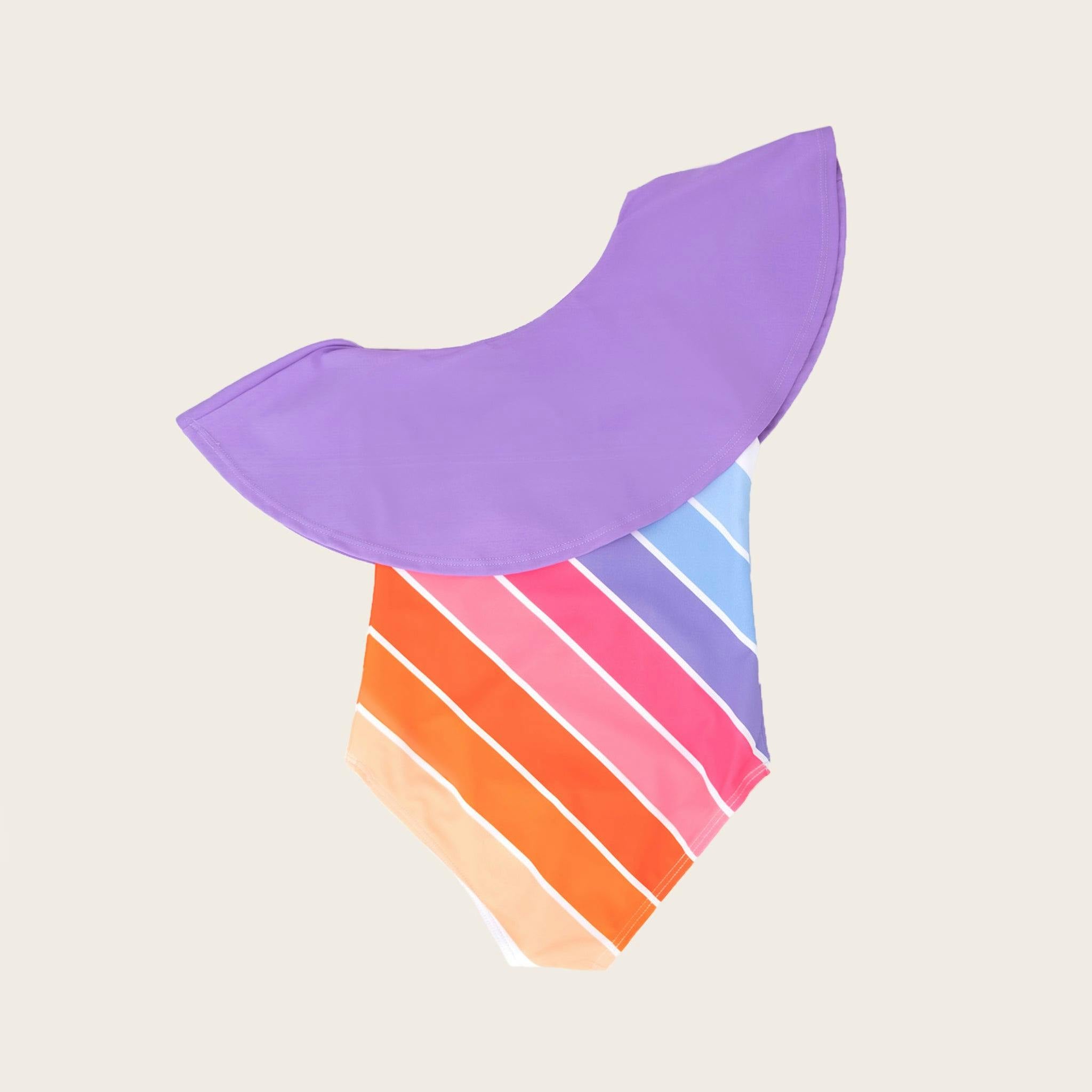 Garden State Rainbow One Shoulder Ruffle