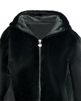 Black Plush Hooded Jacket
