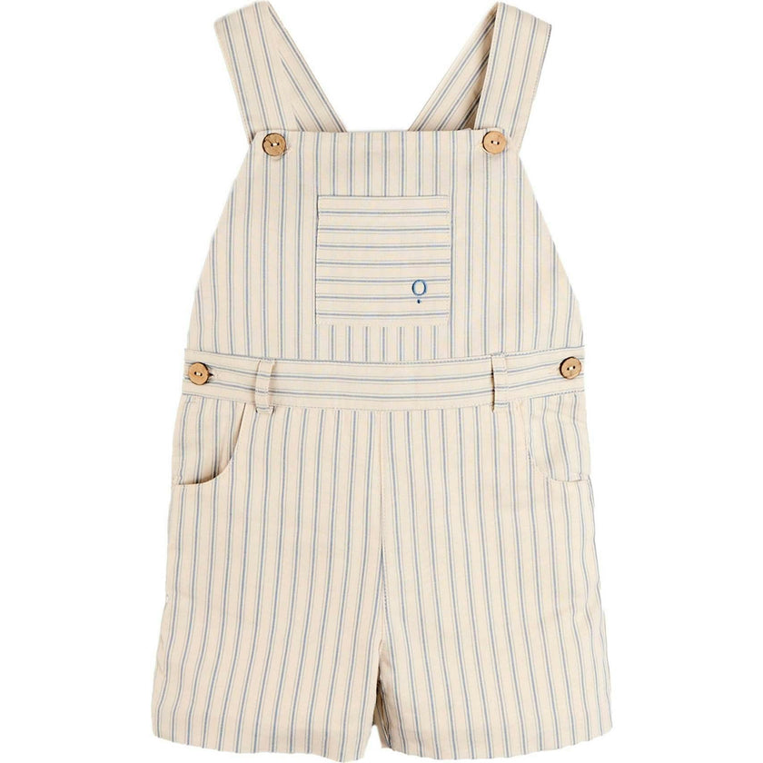 Percy Stripe Insignia Pocket Detail Dungarees in Blue (18mths-4yrs)