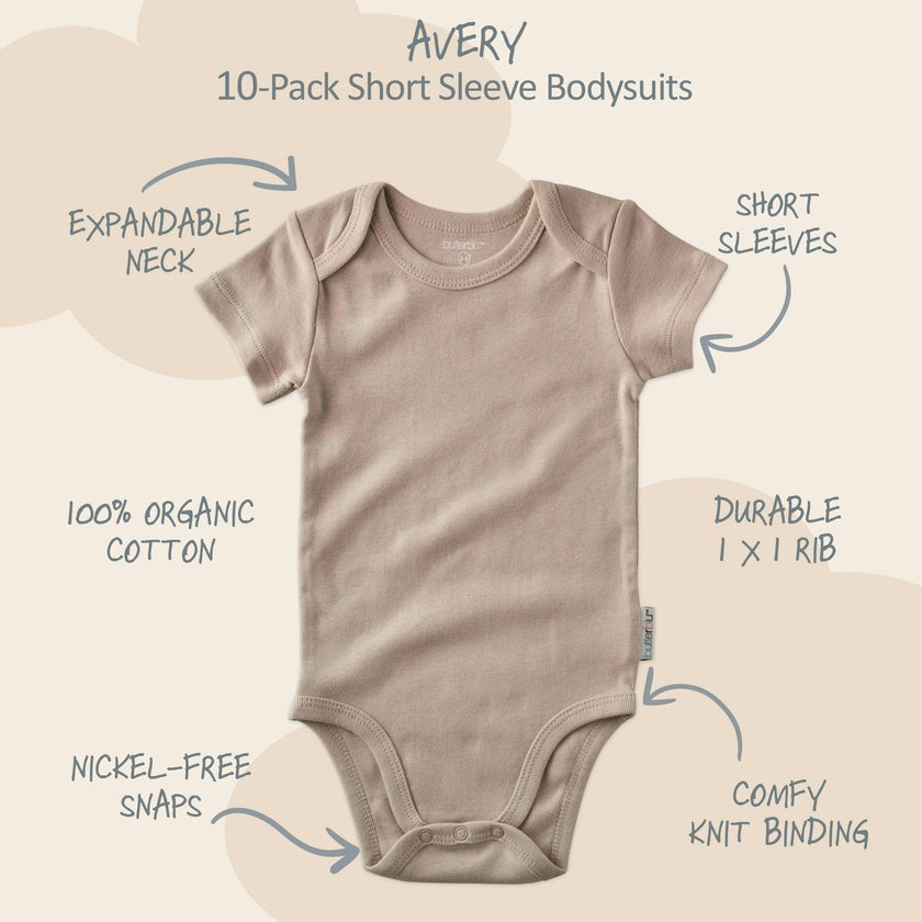 AVERY 10-Pack Short Sleeve Bodysuits