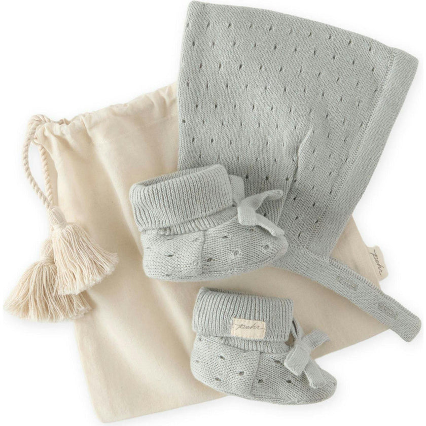 Pointelle Knit Gift Set - Soft Sea