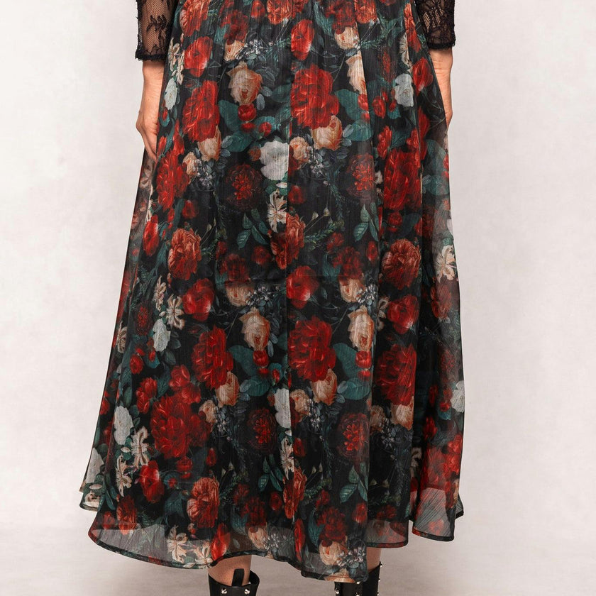 Vanessa Skirt in Midnight Roses