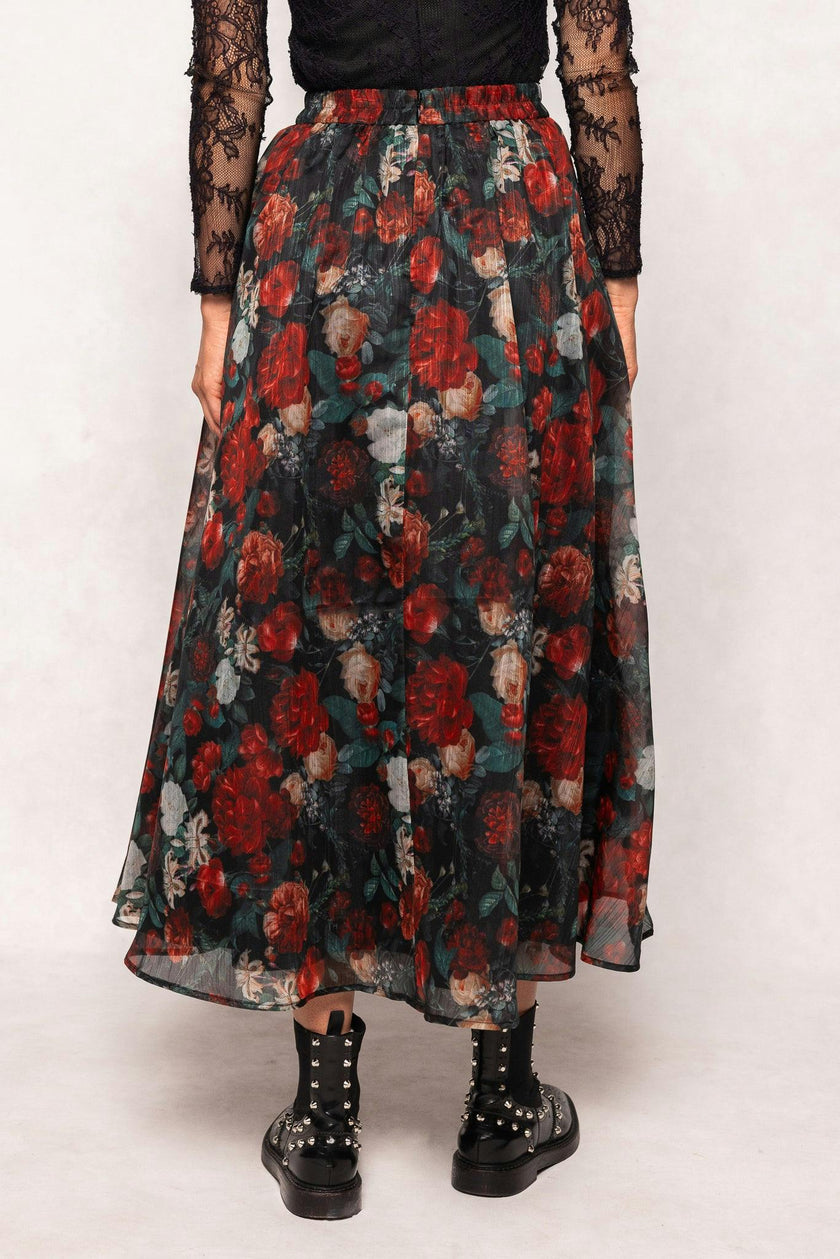 Vanessa Skirt in Midnight Roses