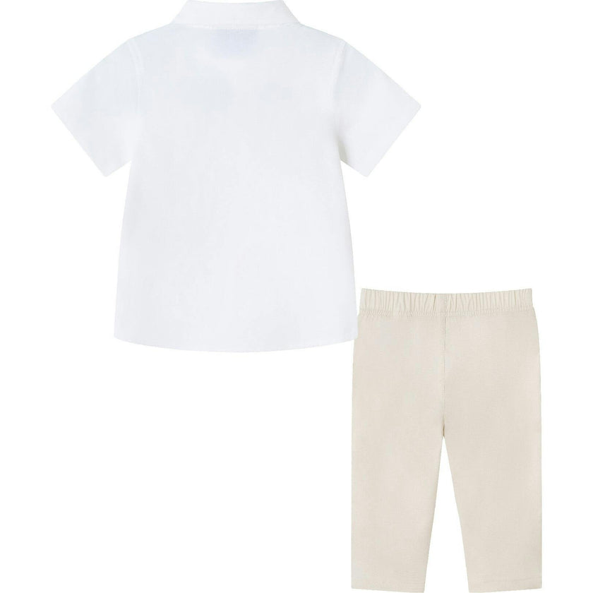 Infant 3-Piece Short Sleeve White Buttondown Shirt