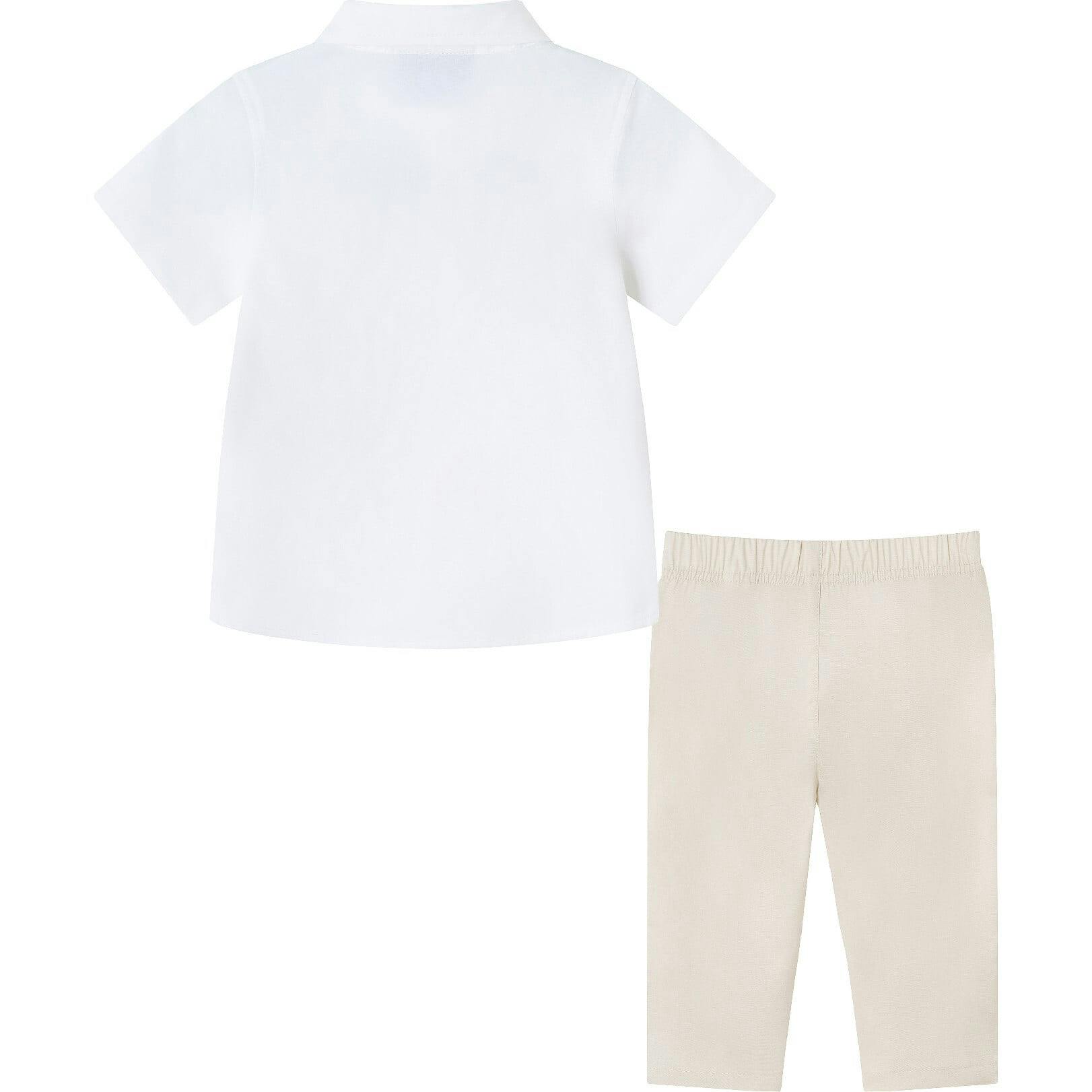 Infant 3-Piece Short Sleeve White Buttondown Shirt