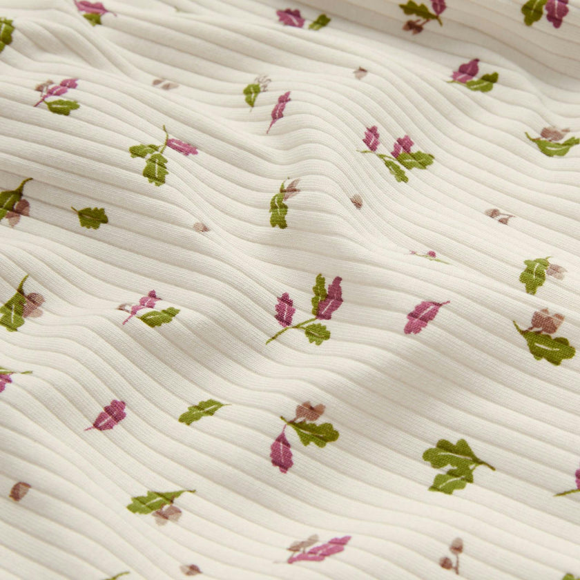 Woodland Leaves Ribbed Clever Zip Baby Pajamas