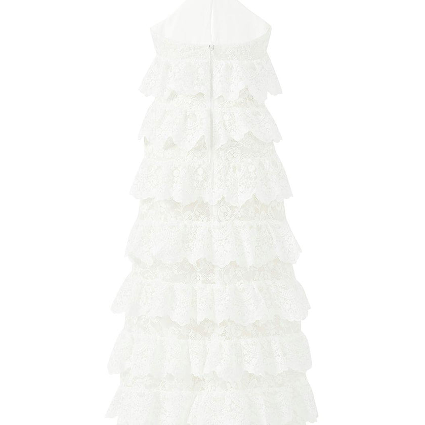 Paloma Lace Frill Maxi Dress