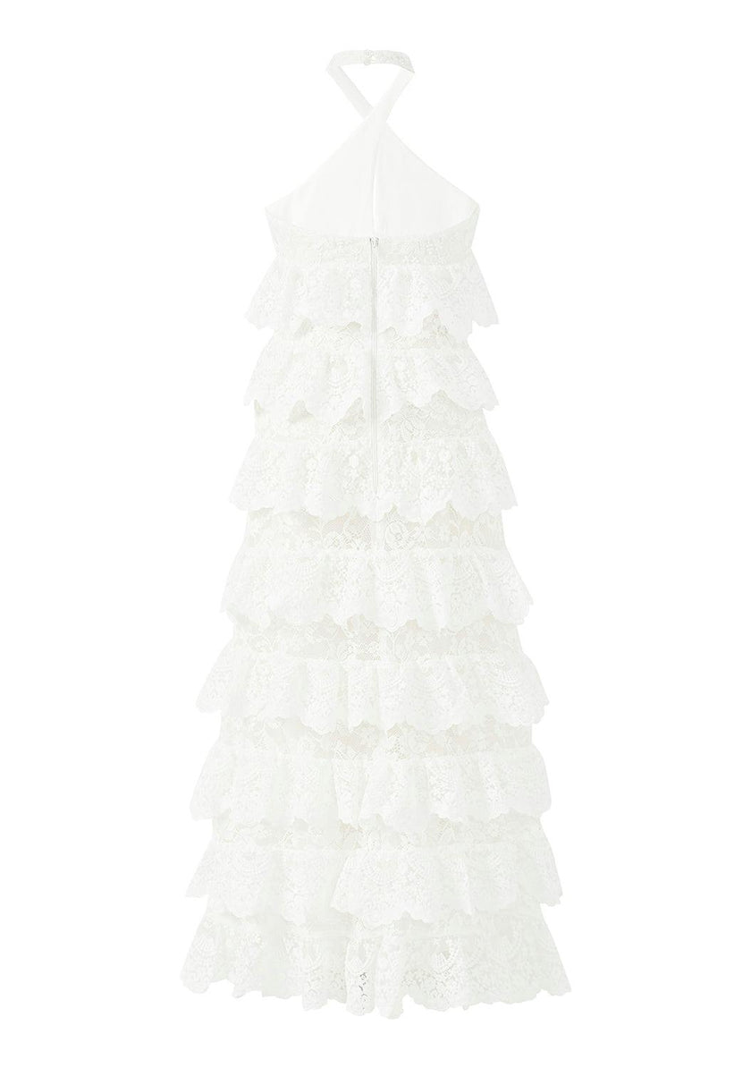 Paloma Lace Frill Maxi Dress
