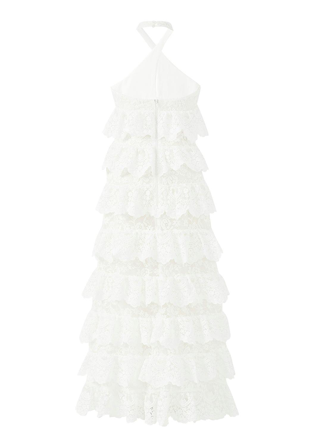 Paloma Lace Frill Maxi Dress