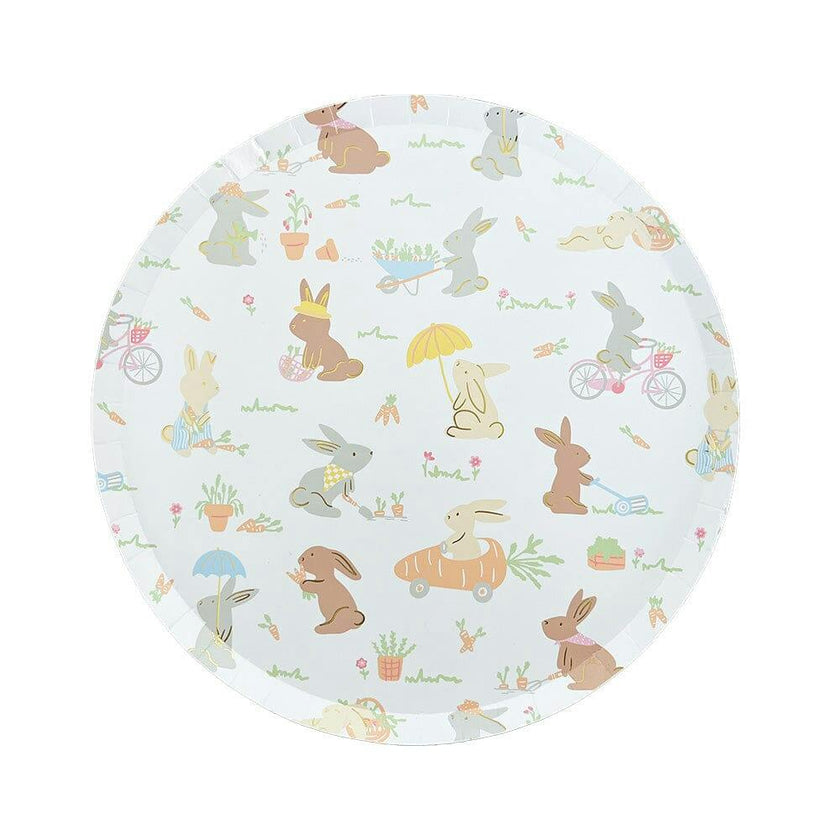 Springtime Bunnies in the Garden Large Plates