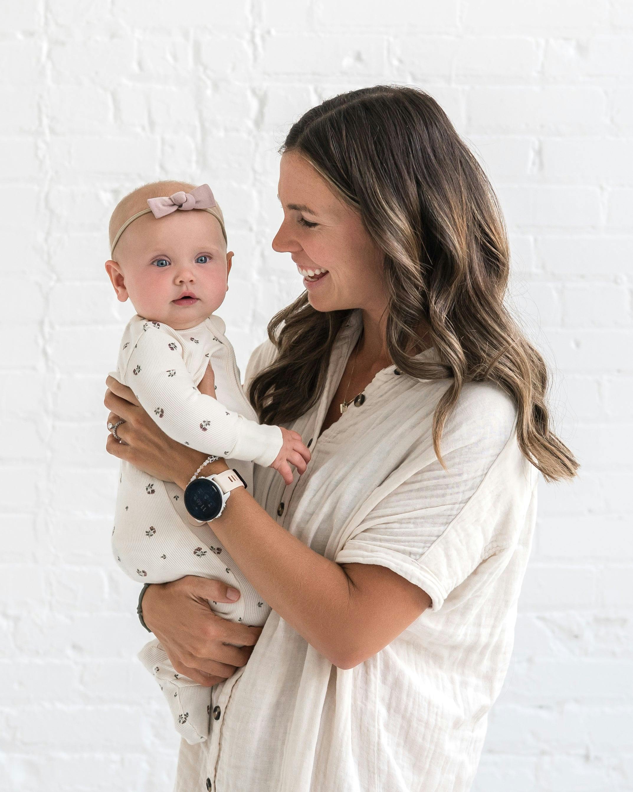 KENDI Kit Ribbed Zipper Sleeper Olive Stripe