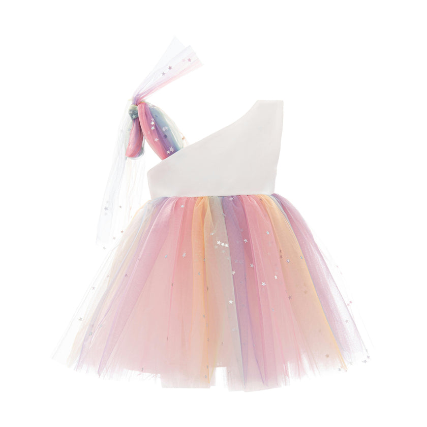White Pastel Tulle Party Dress