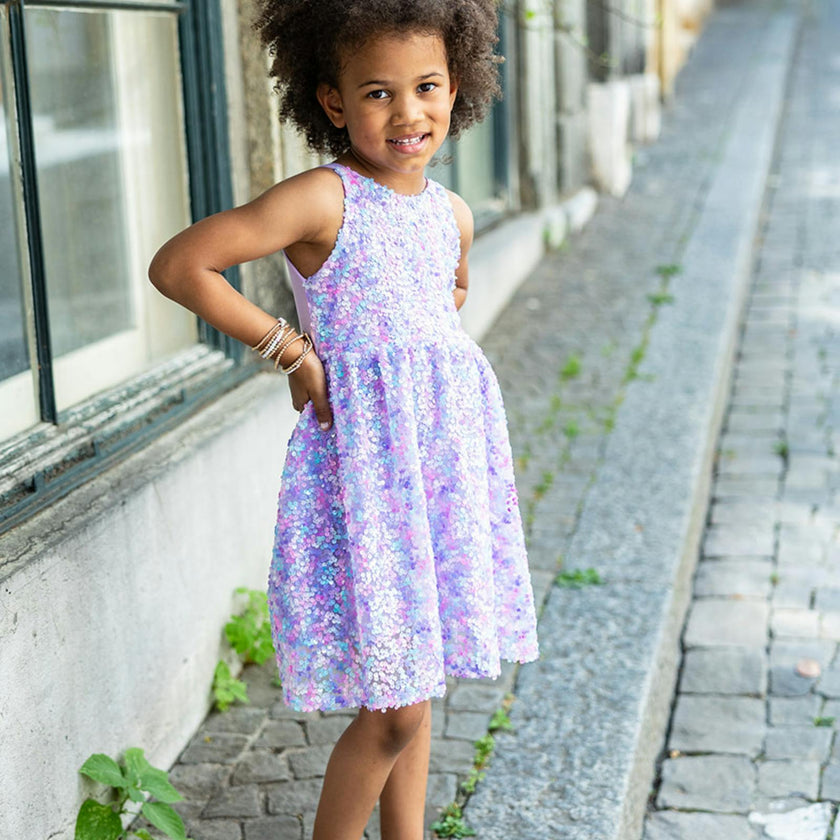 Purple Party Sequins Dress